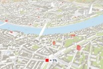 Karte von Basel mit sanierten Gebäuden